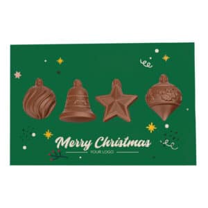 Coffret de boules de chocolat avec une carte de vœux